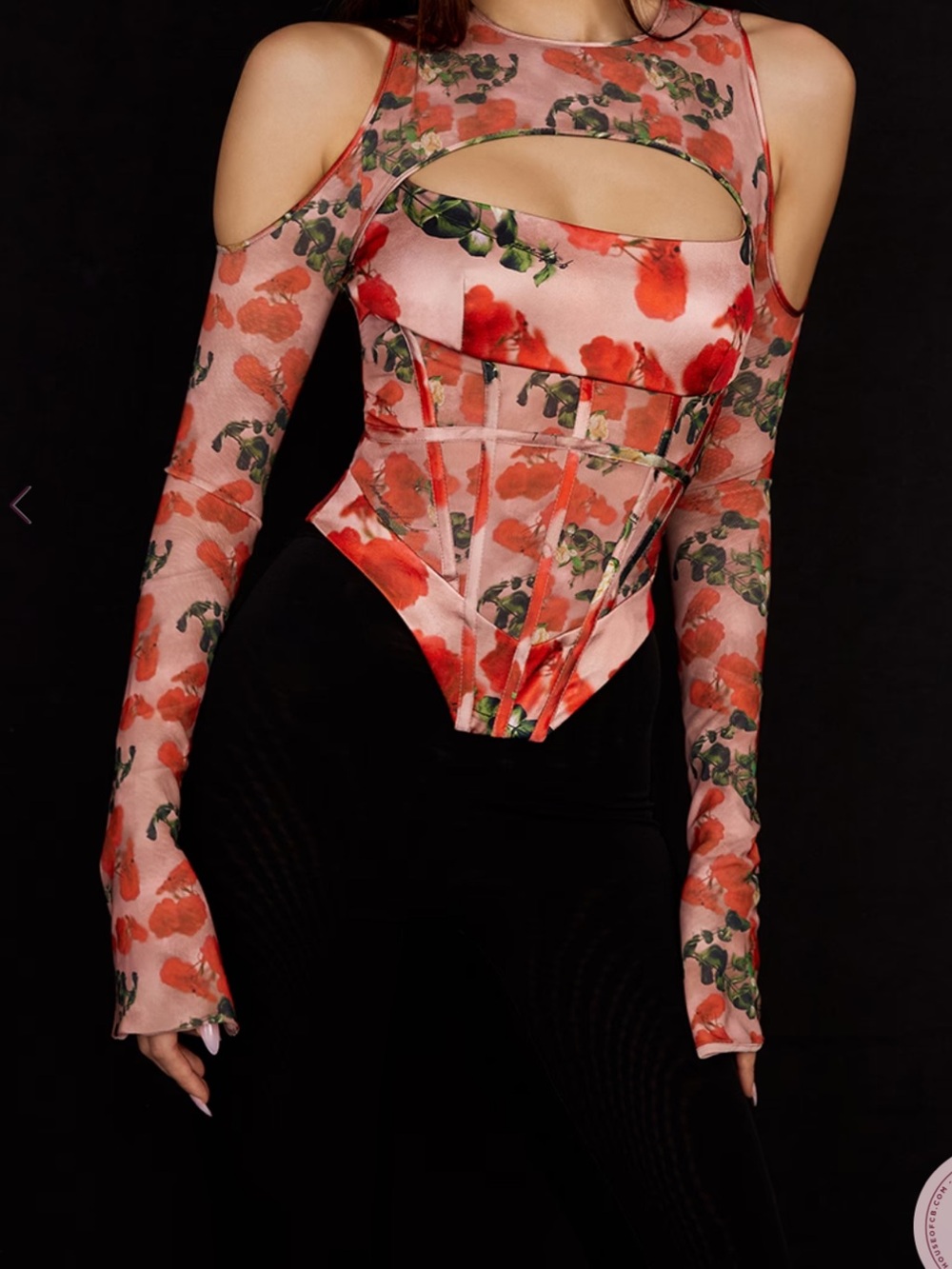 House of CB Coral Floral Cutout Corset Top